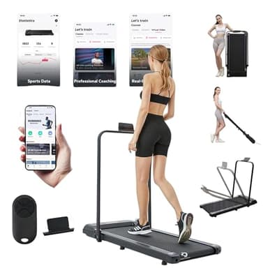 COSMO BUY Walking Pad Treadmill for Home, Under Desk Treadmill, Walking Treadmills 3 in 1 for Home/Office, Portable Treadmills with Remote Control LED Display Adjustable Speed 1-10 km/h Handle bars