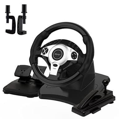 DOYO Gaming Steering Wheel with Pedals, Racing Wheel with 270/900° Rotation, Dual-Motor Vibration & Gear Shifter for Xbox One, Xbox Series X|S, PS4, PS3, PC, Switch, Xbox 360 – Driving Car Simulator