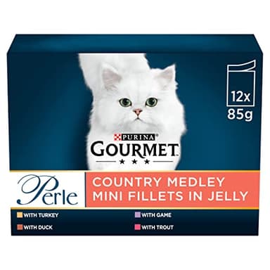 Gourmet Perle Country Medley in Jelly Wet Cat Food 12x85G, Pack of 4