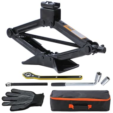 KATSU Tools 2 Ton Car Scissor Jack Kit, Car Lift Labor-Saving Wind Up Lifting Jack with Lug Wrenches, Portable Tyre Changing Kit in Storage Bag, Ideal for SUV Auto Repairing