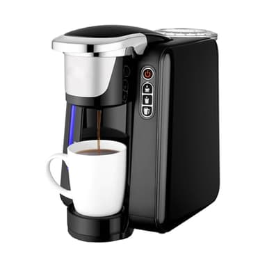 KPod K-Cup Compatible Coffee Machine, 21 Pod Starter Kit Bundle, K-Cup Compatible, UK Plug, Push Button Controls, Energy Saving Mode, Long Coffee Maker, Black
