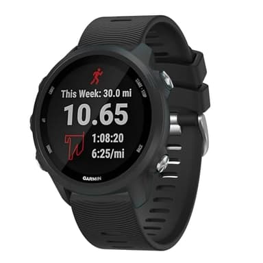 Meliya Strap Compatible With Garmin Forerunner 245 645, 20mm Width Replacement Silicone Watch Bands for Garmin Forerunner 55/158/245 Music/645 Music,Black