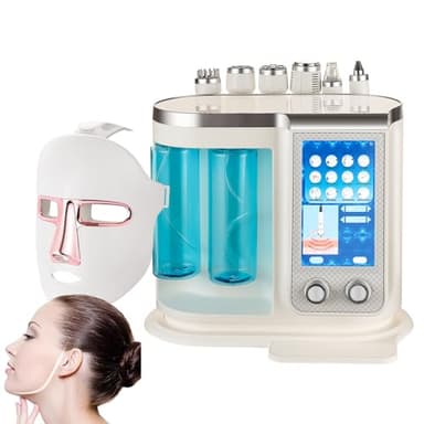 CHANGLKJ 6 In 1 Hydrogen Oxygen Beauty Machine, Facial Hydrogen Oxygen Bubbles Sprayer, Deep Cleaning and Narrowing Pore, Face Lifting and Hydrating Repairing, for Beauty Salon, Beauty Club, Hmoe