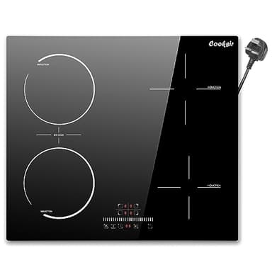 Induction Hob 60CM 4 Zone, Plug in Induction Hob 13 amp 4 ring, 2800W Electric Induction Hob 220V, Induction Hob 60CM with Flexible Zone, Kitchen Induction Hob with 99-Min Timer, Safety Lock