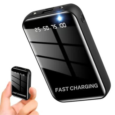 Power Bank with Light 20000mAh, 23W Pocket Size Fast Charging USB-C & USB-A Portable Phone Charger with LCD Display, Fastest Power Bank for i-Phone, Smartphones & More Devices (BLACK)