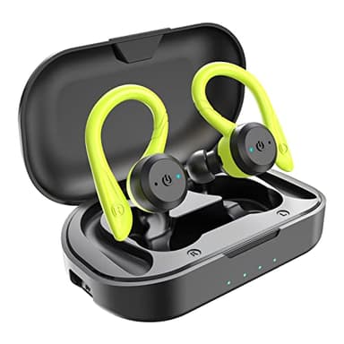 APEKX Bluetooth Headphones True Wireless Earbuds with Charging Case IPX7 Waterproof Premium HI-FI Stereo Sound Earphones Built-in Mic In-Ear Headsets Deep Bass for Sport Running Green