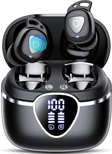 Wireless Earbuds, Bluetooth 5.4 Earphones In Ear with 4 ENC Noise Cancelling, 40H Mic Clear Calls Bluetooth Headphones Deep Bass, IP7 Waterproof Mini Bluetooth Ear Buds, Compact Design LED Display