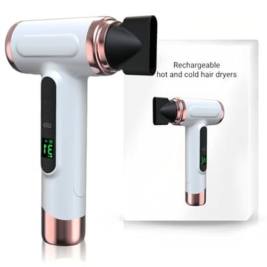 Pro Rechargeable Travel Hair Dryer – 3 Speeds and 3 Temperatures Cordless Hairdryer, 15000 mAh Portable Hair Dryer with Digital Screen for Women Camping,