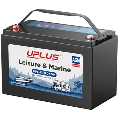 UPLUS Leisure Marine Ultra Deepcycle Battery 12V replace for 130AH / 120AH, 127AH(C100) 120AH (C20), Heavy Duty Sealed-AGM-Batteries for Caravan, Marine UPL-12-120AGM Group 31