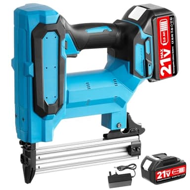 Nail Gun Cordless, 18 Gauge Electric Nail Gun 2 in 1 Brad Nailer & Electric Stapler Gun with 3.0Ah Batteries, Cordless Nail Staple Gun for Upholstery/Woodworking/Decorating/Home Improvement