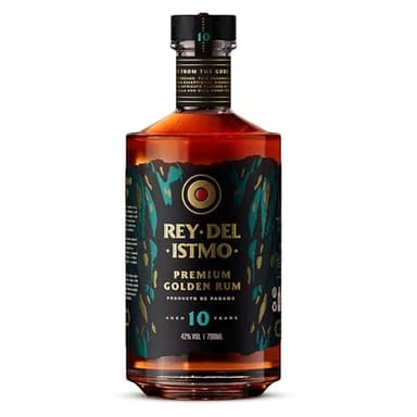 Rey Del Istmo Premium Golden Rum 10 Year Old | Luxury Panamanian Aged | Single Estate Sugar Cane Spirit | Award-Winning | Oak Cask Matured 700ml, 42% ABV | Luxury Gift