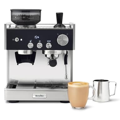 Breville Barista Signature Espresso Machine | Bean to Cup Coffee Maker with Integrated Coffee Grinder & Milk Frother | 15 Bar Italian Pump | Stainless Steel [VCF160]