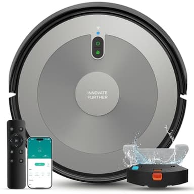 Deenkee Robot Vacuum Cleaner with Mop, 4000Pa Ultra Strong Suction Robot Vacuum, Super Thin Robotic Vacuum with Auto Carpet Boost, WiFi/APP/Remote, 120Min Runtime, for Hard Floors Carpets Pet Hairs
