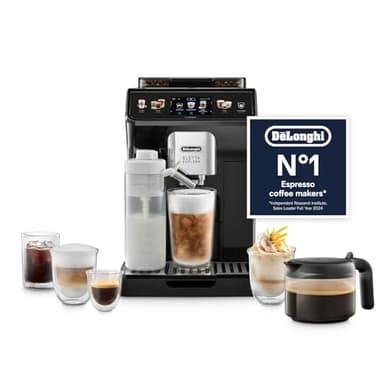 De'Longhi Eletta Explore Cold Brew ECAM452.67.G, Barista Coffee Machine with LatteCrema Hot and Cool, Espresso Machine, Automatic Coffee Bean Machine, Cold Extraction, Coffee Pot Included, Dark Grey