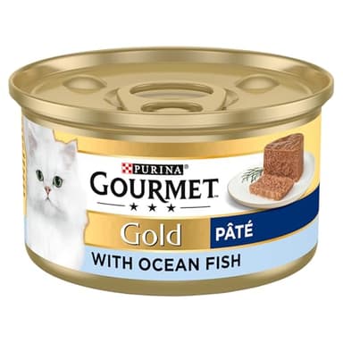 GOURMET Gold Pate Ocean Fish Tinned Wet Cat Food 85g (Pack of 12)