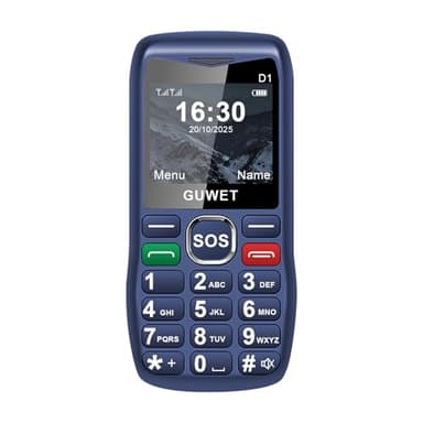 Guwet 2G Big Button Mobile Phone for Elderly, 2G Basic Phone with SOS Emergency Button | Large Buttons | Large Volume | 1600mAh Battery | Flashligh | FM Radio | Blue