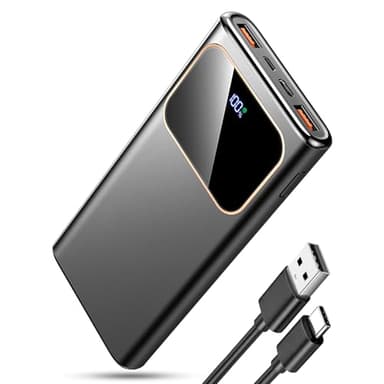 2026 Power Bank Fast Charging 10000mAh, 22.5W Portable Charger USB C Input & Output Powerbank with LED Display, PD3.0 QC4.0 Phone Battery Pack for iPhone17/16/15/14/13/12, Android More，Black