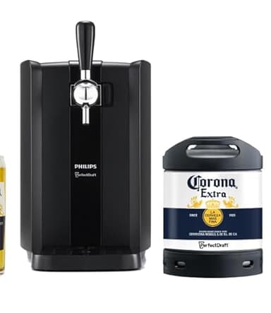 Philips PerfectDraft Black Draft Beer Bundle with Corona Extra 6L Keg, Home Dispenser