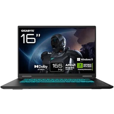 GIGABYTE GAMING A16 Laptop - 16", 165Hz WUXGA, Ryzen 7 260, RTX 5050, 16GB DDR5 5200MHz, 1TB Gen4 SSD, Windows 11 Home, 2 Year Warranty, Dolby Atmos, GAMING A16 3THK3UK894SH
