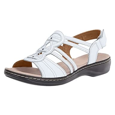 AEGJEGVD Orthopedic Women's Low-heeled Slip On Flat Sandals - Wide Width, Open Toe, Comfort Heeled, Summer Washable, Lightweight, Beach Shoes