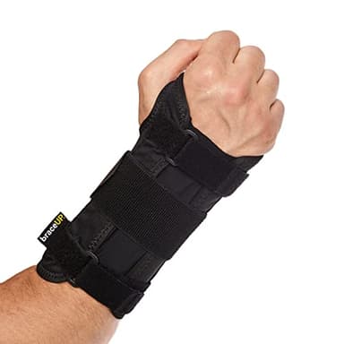 BraceUP Wrist Support Brace with Metal Hand Splint for Carpal Tunnel Wrist Support, Left or Right Hand Support and Tendonitis Arthritis Pain Relief - for Men and Women (S/M, Right Hand)