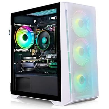 ADMI Gaming PC - AMD Ryzen 5 5500 - NVIDIA RTX 3050 6GB GDDR6-16GB 3200MHz DDR4-1TB NVMe - X= Airflow RGB (White) - WiFi - Windows 11