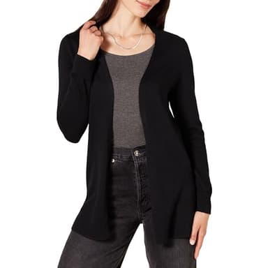Amazon Essentials Women's Lightweight Open-Front Cardigan Sweater (Available in Plus Size), Black, M