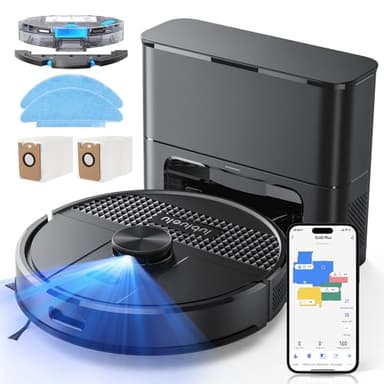 Lubluelu Robot Vacuum Cleaner with Mop, Upgraded 5500Pa Robotic Vacuums with Lidar Navigation, 5 Maps, Smart NO-GO Zones, WiFi/App/Alexa, 3 in 1 Robotic Vacuum for Pet Hair, Carpet (Black)