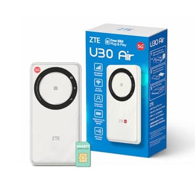ZTE U30AIR 5G Mobile WiFi Hotspot, Portable Pocket Router with SIM Slot, Unlocked 5G MiFi, Dual-Band Wi-Fi, Travel & Caravan Internet, High-Speed Connectivity for Multiple Devices