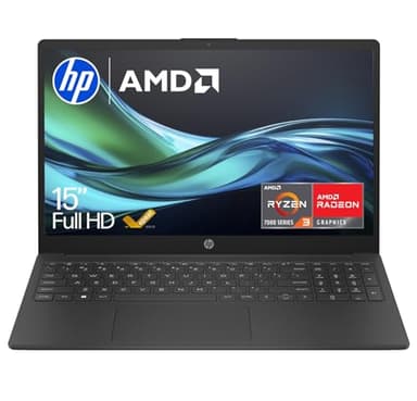 HP 15.6" Laptop | AMD Ryzen 3 7320U Processor | 8 GB RAM | 256 GB SSD | AMD Radeon Graphics | FHD Display | Up to 11hrs 15 mins battery | Windows 11 | Dual Speakers | Jet Black | 15-fc0045sa