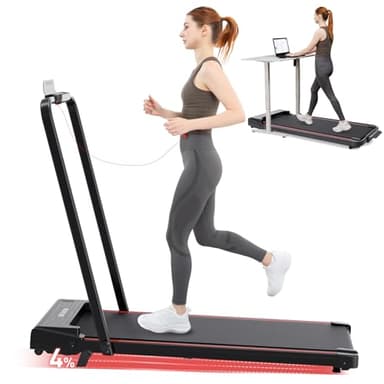 CITYSPORTS Treadmill with Incline,2 in 1 Folding Treadmill for Home and Office,12KM/H Walking Pad Foldable with Remote Control,LED Display (Black)