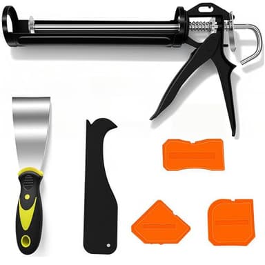 Caulking Gun, Heavy Duty Drip-Free Sealant Gun with Smooth Rod & Quick Release, for Silicone, Adhesives, Construction, DIY Home Repairs