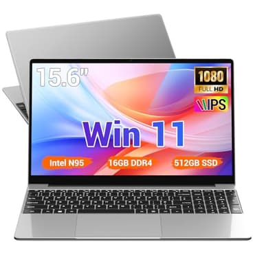 DEEMWOLF 15.6-inch Laptop,16GB DDR4 512GB SSD TF 1TB, N95 (up to 3.4 GHz), 5000 mAh, Win 11, 1920x1080 FHD, WiFi 5, USB 3.0, Gaming Computer Notebook, Full Backlit Keyboard