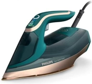 PHILIPS Azur 8000 Series Steam Iron - 70g/min Continuous Steam, 240g Turbo Steam, 3000 W Power, OptimalTEMP Technology, Opal Green (DST8030/70)