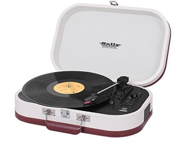Trevi TT 1020 BT Vinyl Record Player 33, 45 and 78 RPM, Portable Turntable with Wireless Connection, MP3, USB and Encoding Function, with Built-in Stereo Speakers, Vintage Model, Beige
