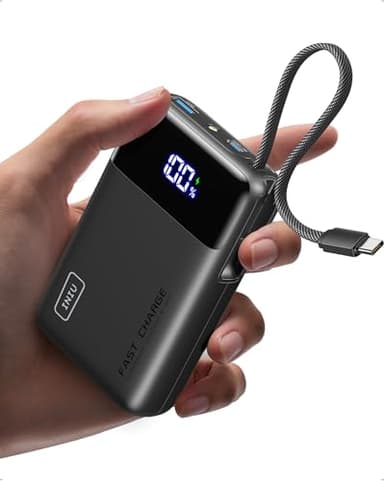 INIU Power Bank, Smallest 45W Fast Charging 20000mAh Portable Charger with Built-in USB C Cable, Flight-Safe Mobile Phone Powerbank, Battery Pack for iPhone 17 16 15, Samsung, Xiaomi, iPad etc