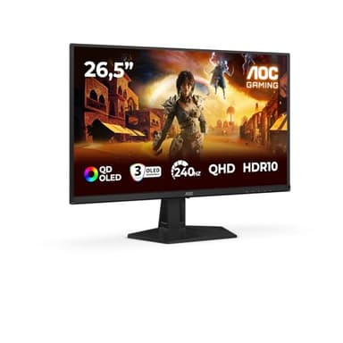 AOC Q27G41ZDF 26.5 inch WQHD Monitor 240Hz, QD-OLED Panel, 0.03ms GtG, Adaptive Sync, HDR10, G-Sync Compatible, (2560x1440 HDMI 1x 2.0 DP 1x1.4) Black/red