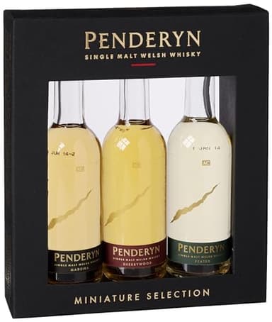 Penderyn Gold Single Malt Welsh Whisky Gift Pack - Contains 3 x 5 cl Award Winning Single Malt Whiskies in Stunning Gift Box, Perfect for Sampling the Gold Range, Great for Christmas and Birthdays