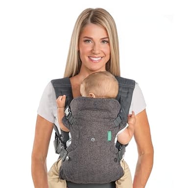 Infantino Flip Advanced 4-in-1 Baby Carrier - Ergonomic, Convertible, Face-in and Face-Out Front and Back Baby Carrier for Newborn to Toddler 3,6-14,5kg, Grey