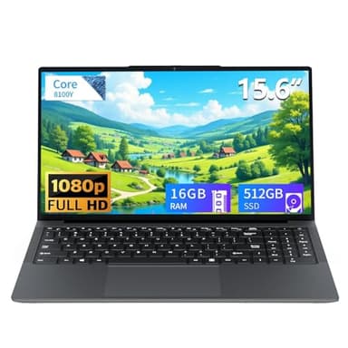 Tunhall 15.6 inch Laptop Computer, Core i3 8100y Laptops Up to 3.4GHZ, 16GB RAM 512GB SSD Procesor Notebook. 1920x1080 HD. 2.4G/5G WFI, BT5.0, Type-c, USB-3.0, HDMl, TF Card Slot