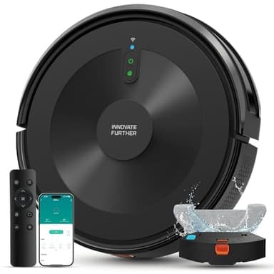 3in1 Robot Vacuum, 5000Pa Strong Suction Robot Vacuum Cleaner with Mop 7.8cm Ultra-Slim & Schedule & Wifi/APP/Alexa Control, Self-Charging Clean Robot Vacuum and Mop for Floor Carpet (Ink Black)