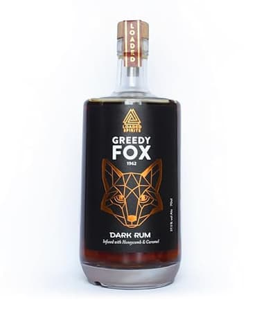 Greedy Fox Dark Rum 70cl 37.5%, Honeycomb & Caramel Flavoured Rum | Loaded Spirits | Honeycomb Rum, Caramel Rum, Spiced Rum Gift Set | Espresso Martini Celebrations | Works with Kraken Spiced Rums