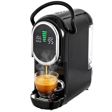 HOMCOM Pod Coffee Machine for Nespresso Original, Dolce Gusto Capsule and Ground Coffee, Small Semi Automatic Coffee Maker with 19 Bar Pump and 0.6L Water Tank for Home Office, Black
