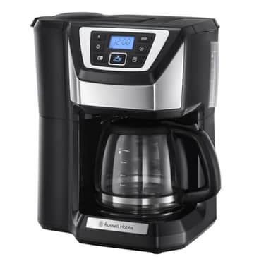 Russell Hobbs Chester Bean to Cup Filter Coffee Machine with Built-In Grinder, Grind & Brew Automatic Coffee Maker, 4-12 Cup Brewing Option, 24 Hour Programmable Timer, 40 Minute Keep Warm, 1025W