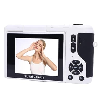 4K Mirrorless Digital Camera for Photography & Vlogging with 64MP HD Autofocus, 16X Zoom, 180° Flip Screen, Compact Travel Camera with AI Stabilization (White)