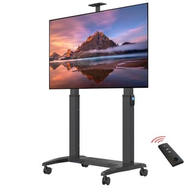 NB Ergonomic Heavy Duty Mobile TV Stand for Most TVs Under 120 Inch, TV Cart Load up to 136 kg, Electric Lifting TV Floor Stand, VESA 200x200-1000x600 mm