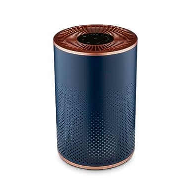 TOWER T673000BLG Desktop Air Purifier, Powerful HEPA 13 Filter with Multicolour Mood Lighting, Midnight Blue and Copper