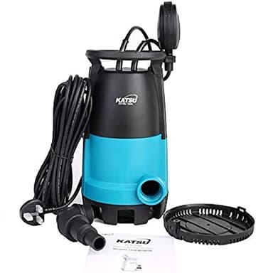 KATSU 900W Portable Submersible Pump for Clean and Dirty Water 18000L/h for Garden Pond, Pools, Ditches + Float Switch + Changeable Base