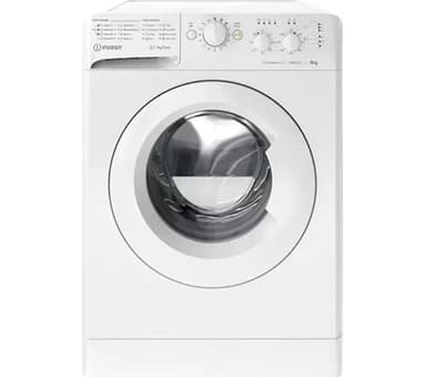 Indesit MTWC 91495 W UK N 9kg 1400 Spin Washing Machine – White, Freestanding, Energy Efficient, Fast Wash, Delay Timer, Variable Spin & Temperature, Ideal for Medium Households