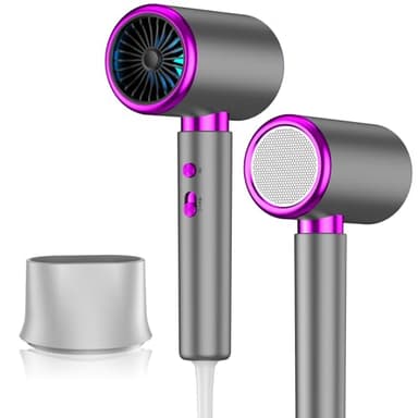 Hair Dryer for Women & Men,2000W Powerful hairdryer, Blow Dryer with Nozzle & 100 Million Ions for Fast, Salon-Quality Drying Portable & Lightweight，Grey-Red